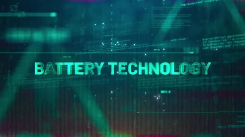 Battery Technology Word On High Technology Futuristic Background