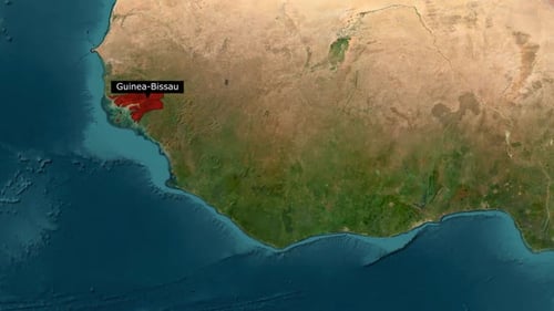 Animated Map Zoom and Country Highlight of Guinea-Bissau