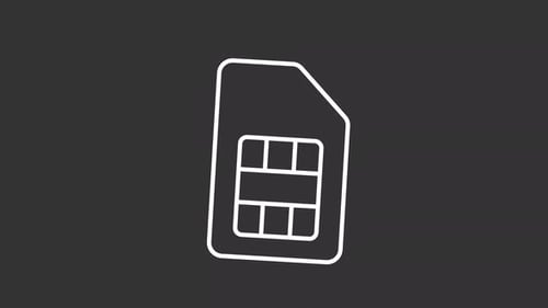 Animated Minimalist SIM Card Icon Outline