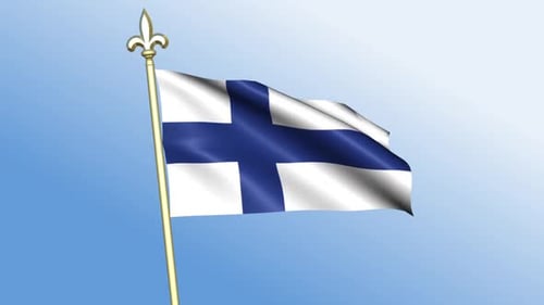 Waving Flag of Finland Realistic Animation