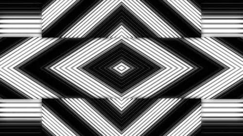 Dynamic geometric pattern with striking black and white contrast