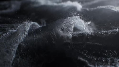 Dark Ocean Waves at Night