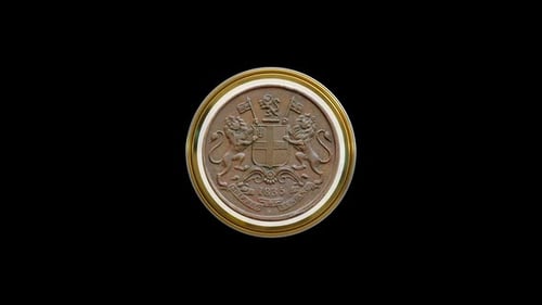 Rotating 3D Golden Emblem Coin