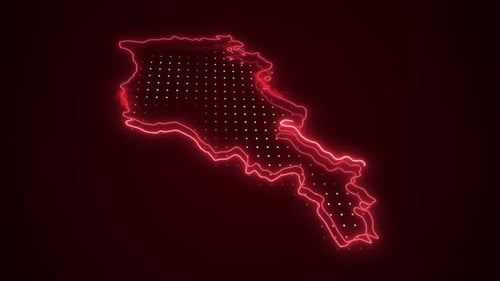 Digital Neon Glow Map Outline Reveal Animation