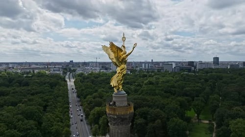 Aerial view of Berlin Victory Column , Germany