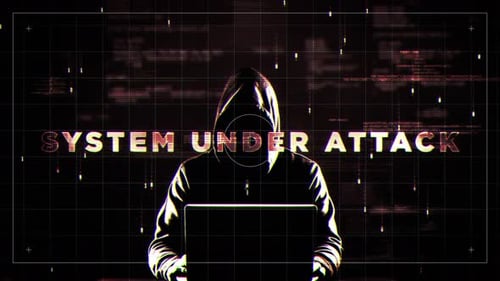 System Under Attack Glitch Hud Satelite Style Hologram Video