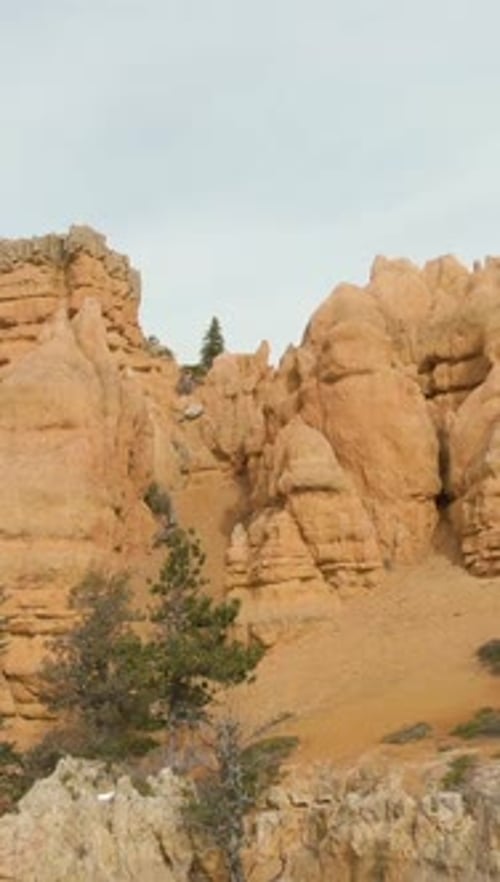 Red Canyon on Winter Day Dixie National Forest Utah USA Aerial View Vertical Video