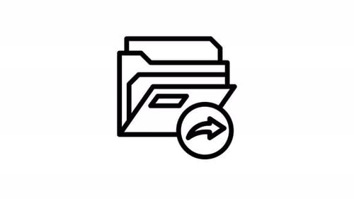 Minimalist Looping Folder Share Icon Animation