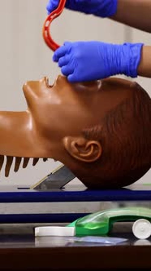 Oral Airway Insertion on Training Model