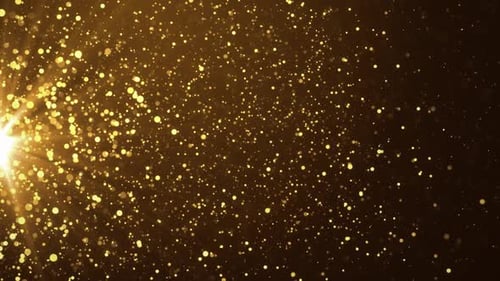 Golden Shimmering Particle Light Dust Animated Background
