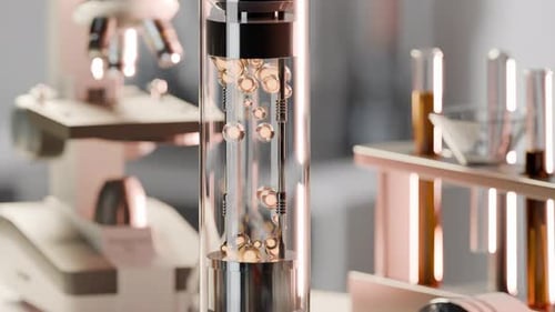 Dynamic Science Bubbles Rising in Lab Tube