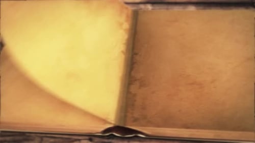 Antique Book with Textured Pages Turning Animation