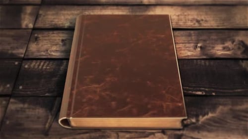 Vintage Book Opening with Blank Pages Reveal