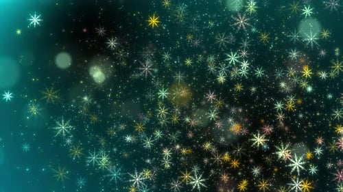 Fond de
flocon de neige de Noël festif 4K. Des particules hivernales scintillantes pour les vœux de Noël