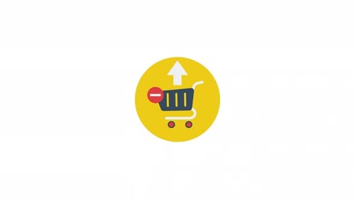 Animated Ecommerce Icon Removing Item From Shopping Cart
