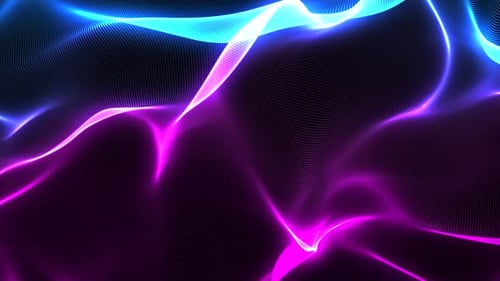 Abstract Glowing Fluid Digital Wave Particle Background