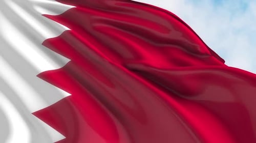 Realistic Waving Flag of Bahrain Loopable Animation
