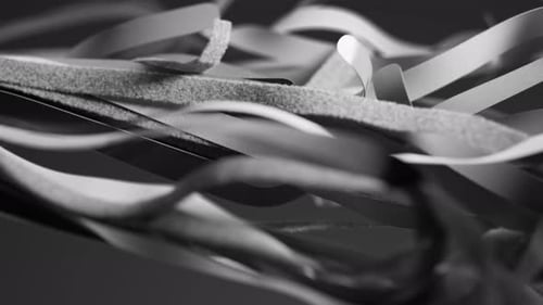 Dynamic Grayscale Fluid Ribbons Motion Background