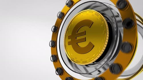 Modern 3D Euro Coin Spinning with Gear Elements