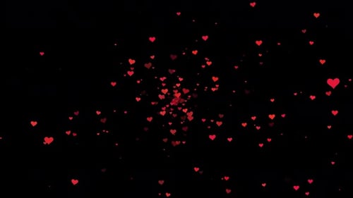 Animated Red Hearts Flying Upwards Overlay