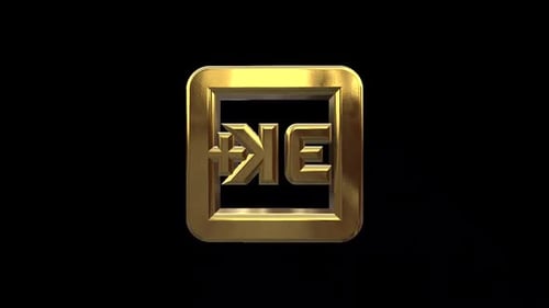 Golden 3D 4K Text Square Rotating Animation