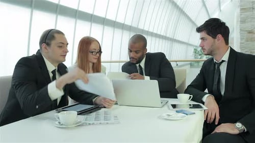 Business Team Meeting at Modern Workplace