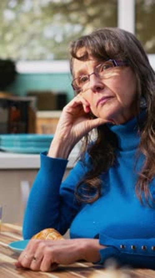 Vertical Video Fed Up Detached Wife Showing Discomfort and Boredom