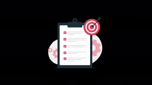 Flat Design Checklist and Target Goal Animation for Business