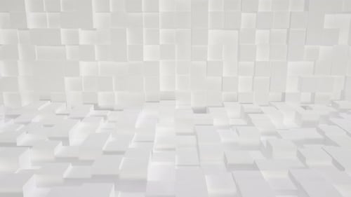 Modern Geometric White Cubes Moving Background Animation