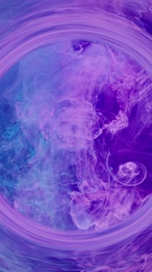 Vertical Smoke Circle Mist Frame Paint Water Swirl