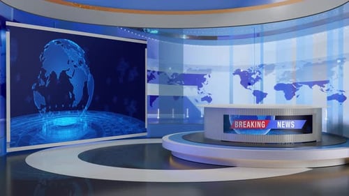 3D Virtual News Studio Ab003 Background Loop