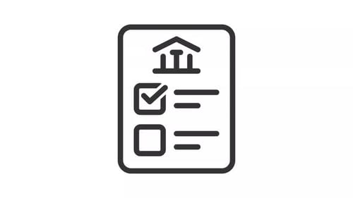 Animated thin line choosing candidate voting icon