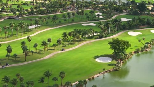 A Stunning Aerial View of Picturesque Golf Courses in Florida USA