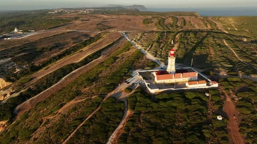 Lighthouse on Cabo Espichel Cape Espichel on Atlantic Ocean