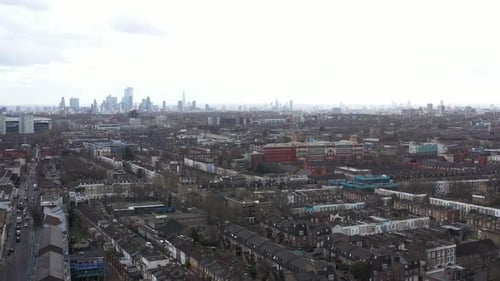UK city skyline - Aerial view of North London england UK