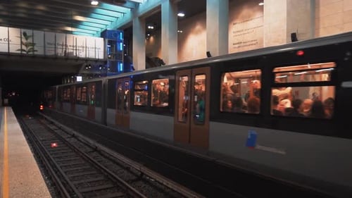 Modern Subway Station with Futuristic Architecture