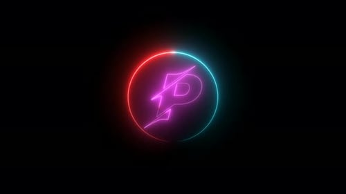 Dynamic Neon Letter P Logo Reveal with Glowing Circle