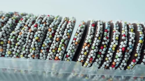 Close Up of Sweet Cookies on Wooden Table