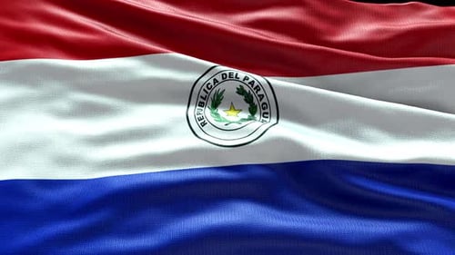 Paraguay National Flag Waving Animation