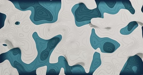 Abstract background in style of cut paper layers, topographic map, curved lines. Seamlessly looped