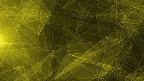 Abstract Yellow Network Lines Connecting Motion Background