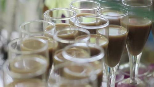 Close up View of Many Beverages