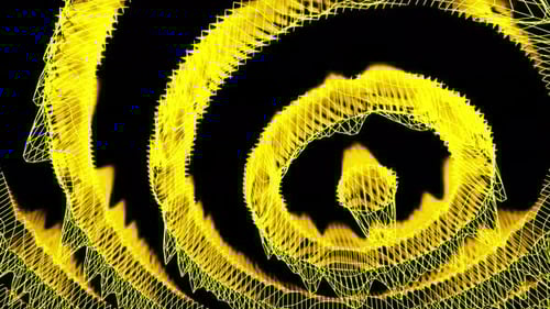 Spiral concentric circles audio waves. Design. Colorful circles under water surface