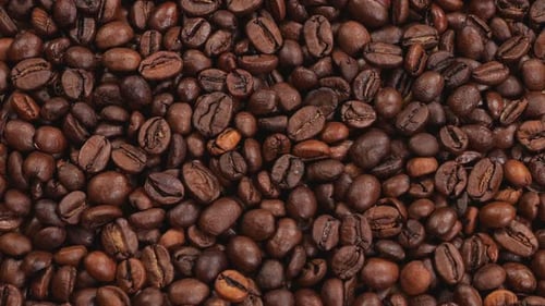 Aromatic Roasted Coffee Beans Close Up