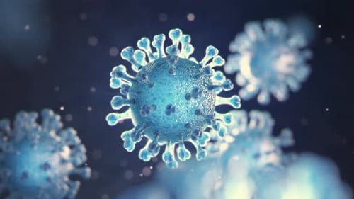 Virus Close Up Microscopic View Hepatitis Influenza Virus Cells 3d Animation