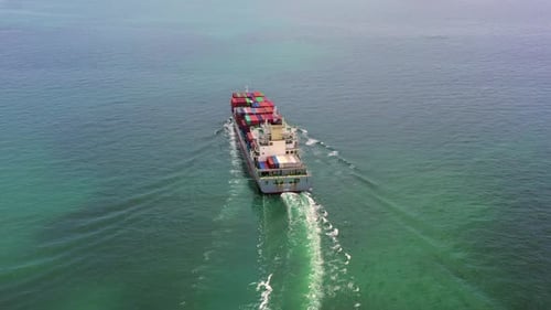 Container ship Cargo ship Large container ship at sea and export products worldwide
