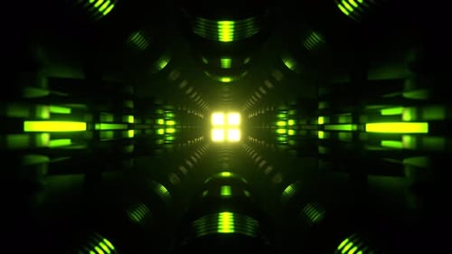 Light Green Fantastic Tunnel To The Unknown Background Vj Loop In 4K