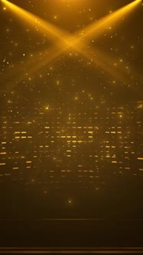 Elegant Golden Spotlight Stage with Sparkling Particles Vertical