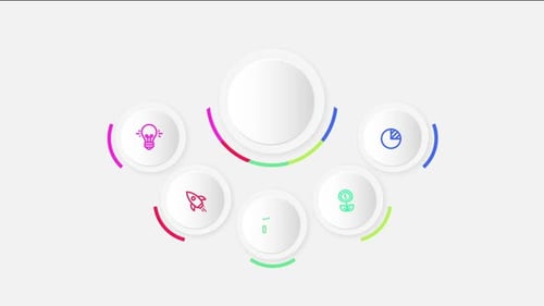 Animated Circular Infographic Element with Business Icons