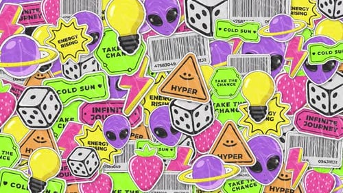 Dynamic Retro Sticker Pop Art Collage Animation